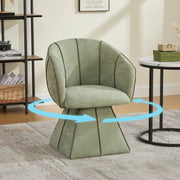 Poltrona Girevole in Tessuto Chenille ¨C MINIMAL ¨C Verde Oliva, Schienale Alto