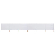 Paravento a 6 Pannelli in Tessuto 800x120 cm Bianco Sabbia