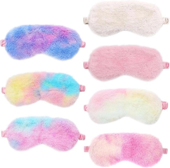 Occhiali da sonno per bambini (7 pezzi) - Occhiali da sonno in peluche - Verdusterizzazione - Orecchini morbidi - Cintura elastica - Viaggio - Bambino - Sonno