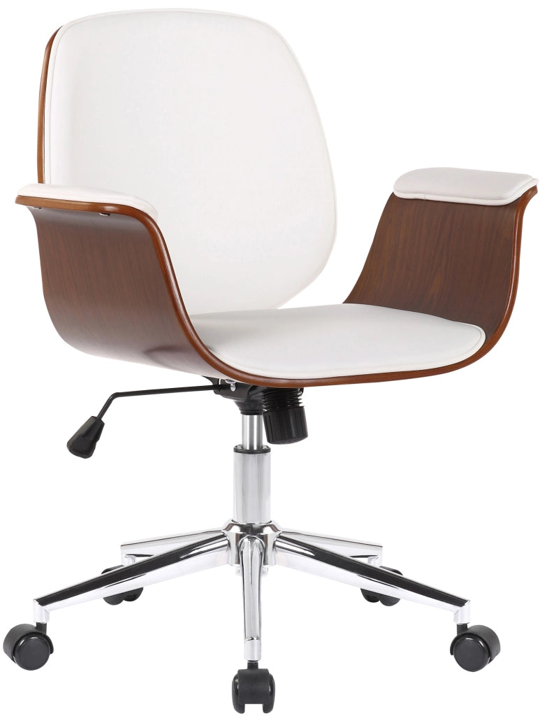 Sedia ufficio Kemberg in similpelle Noce/bianco