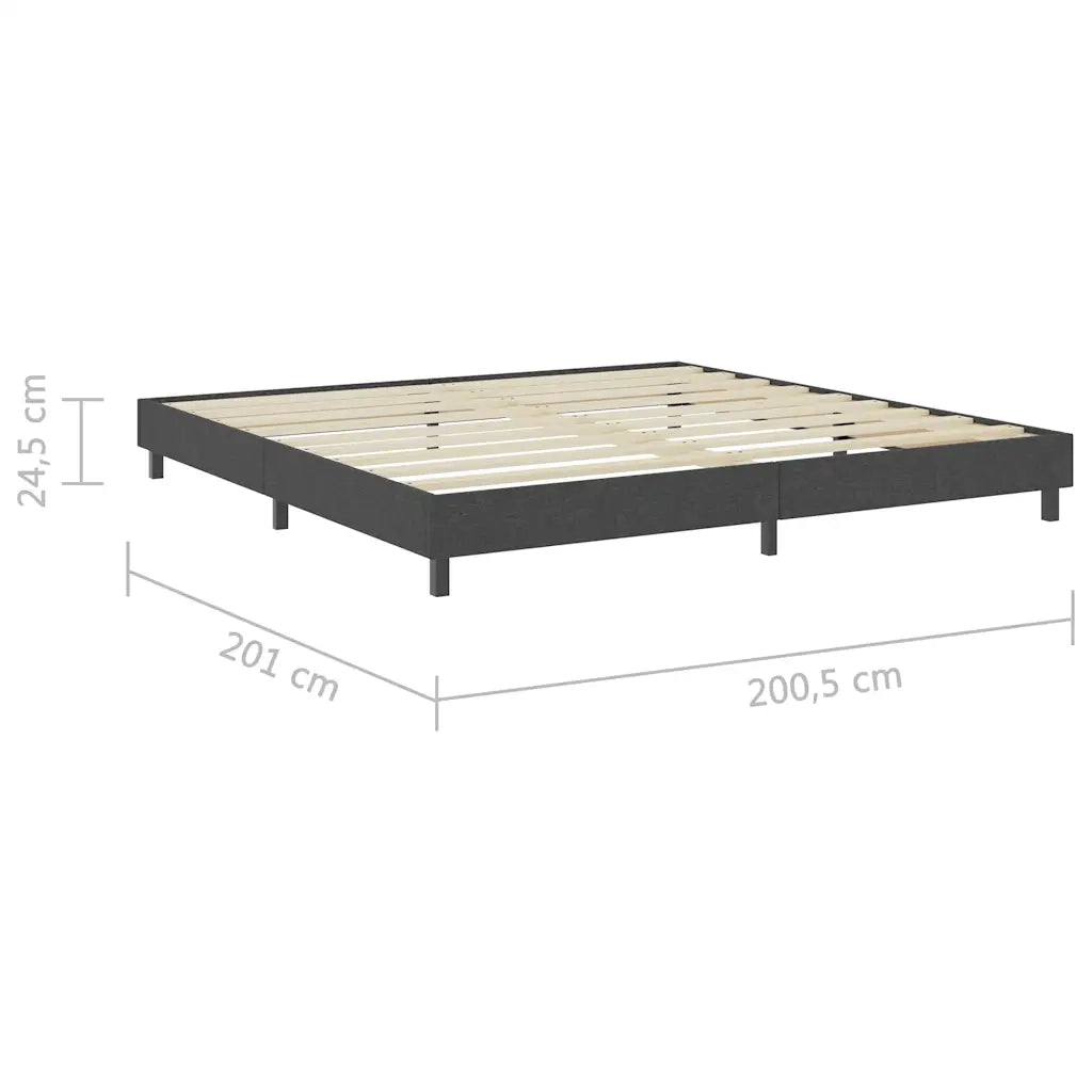 Letto matrimoniale | Letto per adulti | Letto a Molle Grigio in Tessuto 200x200 cm