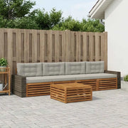Set di divani da esterno 5 pcs Naturale e Grigio Chiaro 3383009