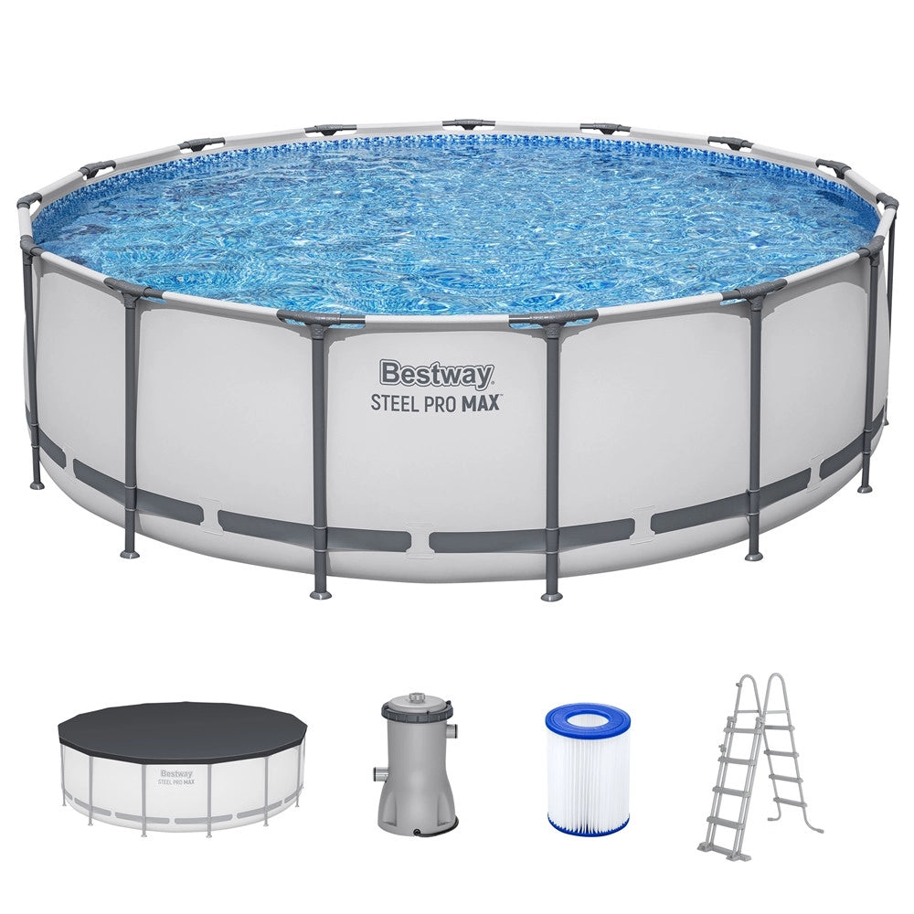 Trade Shop - Piscina Fuori Terra Con Struttura Steel Pro Max Pompa Filtro ø457x122 Cm Rotonda 56438 -