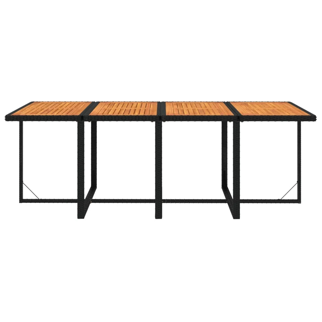 Set da Pranzo da Giardino 9 pz con Cuscini in Polyrattan Nero cod mxl 71765