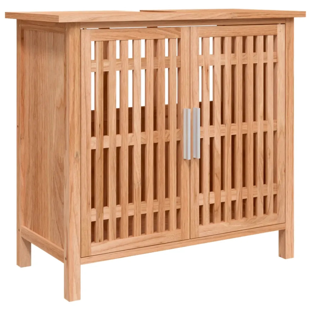 Mobile Lavabo da Bagno-Armadietto da bagno 66x29x61,5cm Legno Massello di Noce