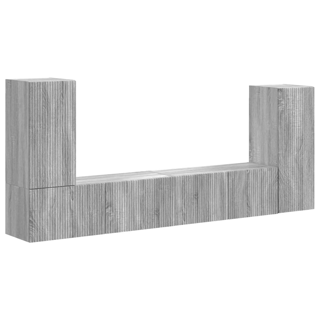 Set mobile TV 4 pcs Grigio Sonoma Legno multistrato