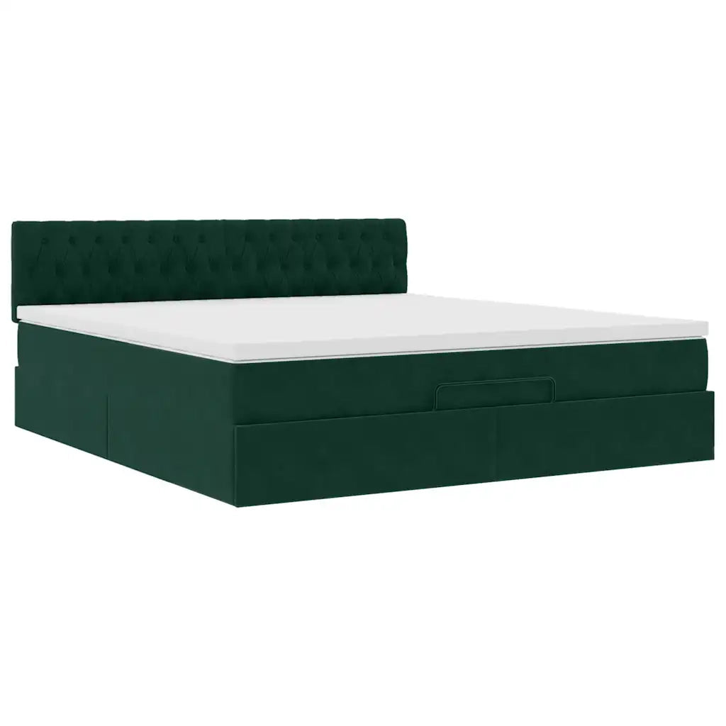 Struttura Letto Pouf con Materasso 160x200 cm in Velluto 3312707