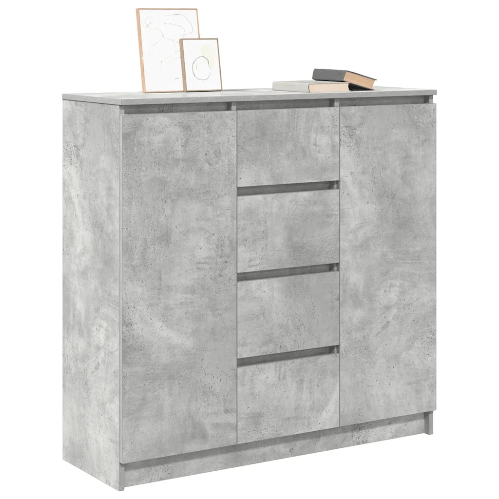 Credenza con Cassetti Grigio Cemento 100,5x35x98,5cm Truciolato 3328456