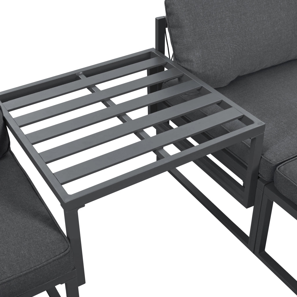 Set salotto giardino: 2 Divanooi + 2 poggiapiedi; combinazioni regolabili; grigio