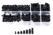 Assortimento di Viti e Dadi in Nylon a Sezione Hexagonale in Scatola di Plastica - 250 Pezzi - M2 M3 - Non Conduttivi