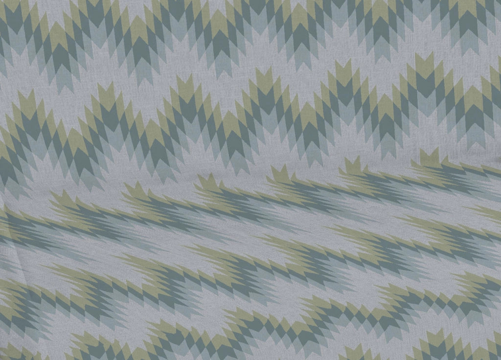Telo Arredo Multiuso Linea Pensieri Delicati In 100% Cotone Dis Zig Zag 7672 - Singolo - Verde