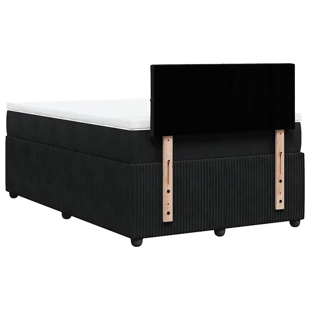 vidaXL Giroletto a Molle con Materasso Nero 120x190 cm in Velluto