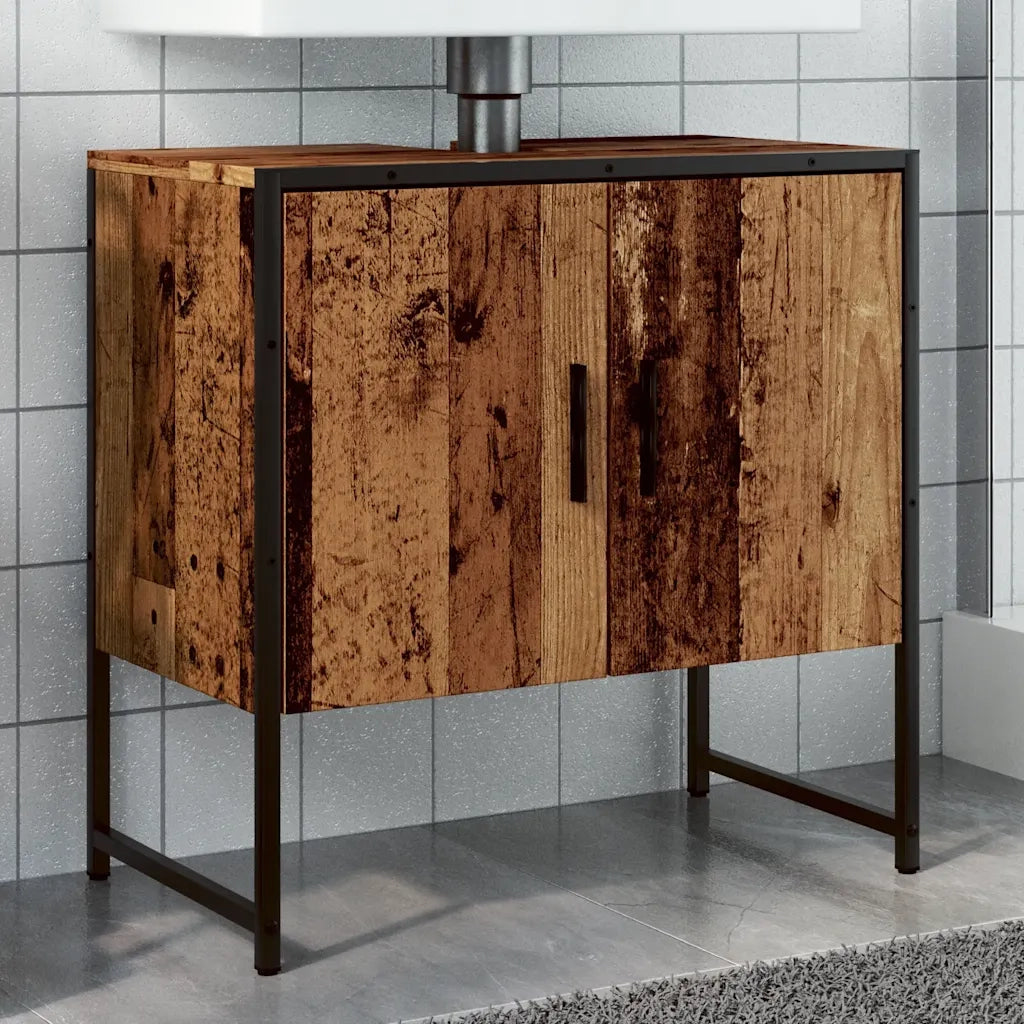 Mobile Lavabo | Armadio Lavabo Bagno Legno Antico 60x33x60 cm Legno Multistrato