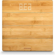Peso personale a digitale - stile naturale - scala di peso in legno - reale legno di bambù - display invisibile - fino a 180 kg - display LED - alimentato da batterie