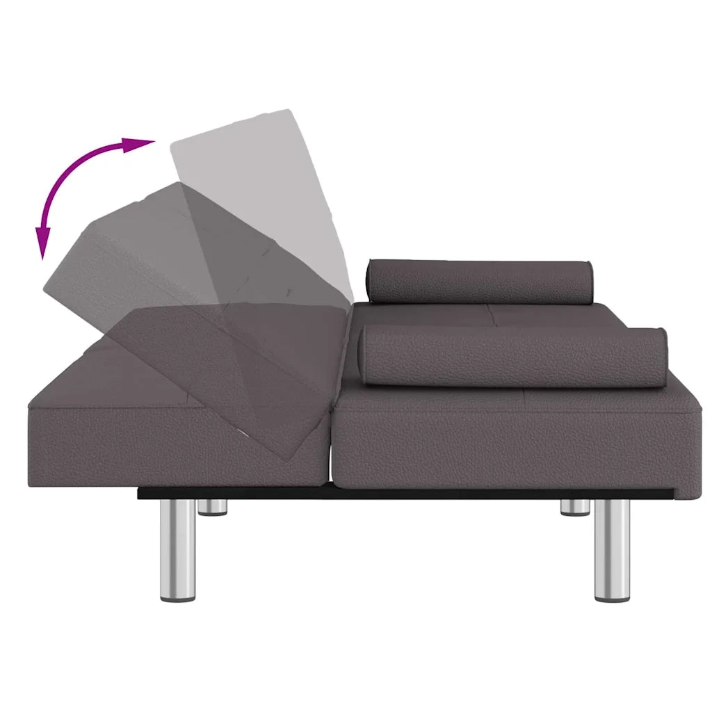 Divano letto | Sof¨¤ letto | Letto singolo con Portabicchieri in Similpelle Grigio