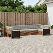 Set di divani da esterno 7 pcs Naturale e Grigio Chiaro 3383794