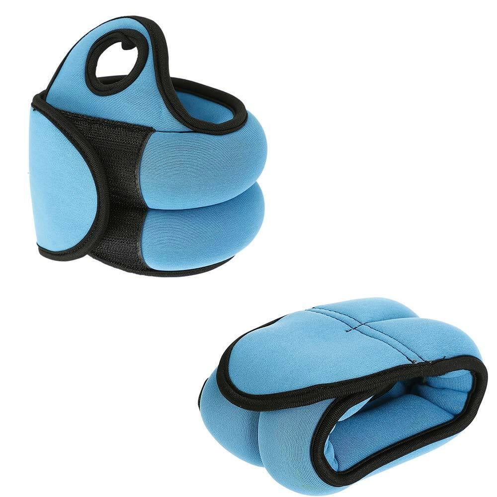 Set 2 Pesi Polsi e Caviglie 1 kg Allenamento Palestra Aerobica Fitness Blu