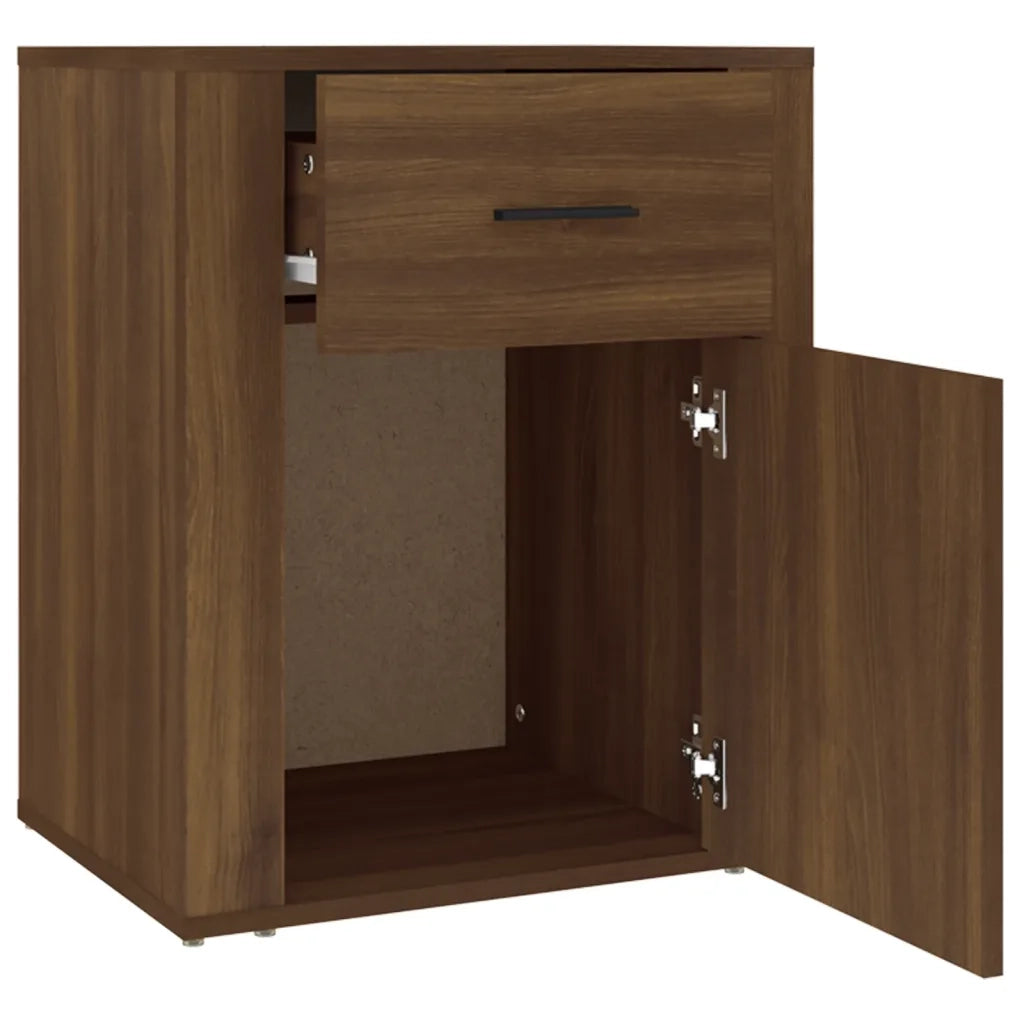 Comodino-Tavolino da notte Rovere Marrone 50x36x60 cm Legno Multistrato