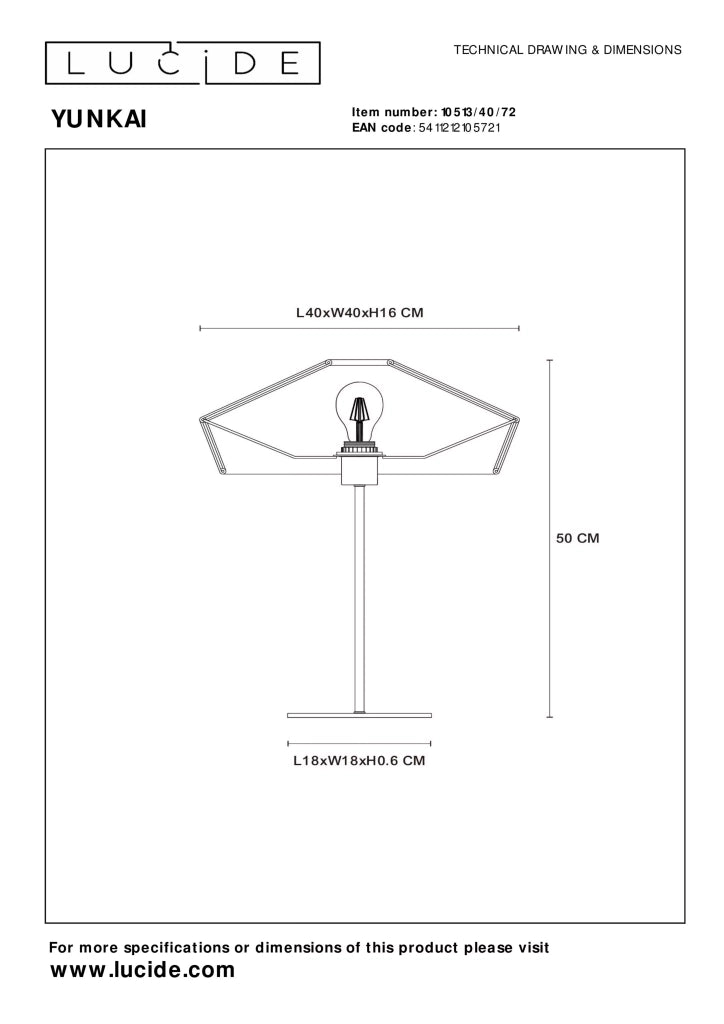 Lampada da tavolo Yunkai Lucide E27 rattan nero marrone