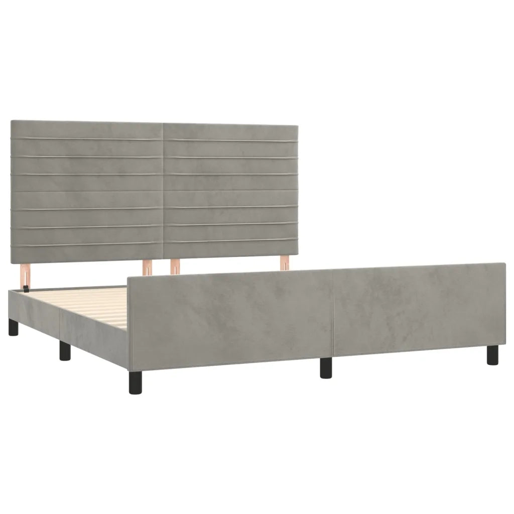 Giroletto senza Materasso Grigio Chiaro 160x200 cm Velluto 3125824