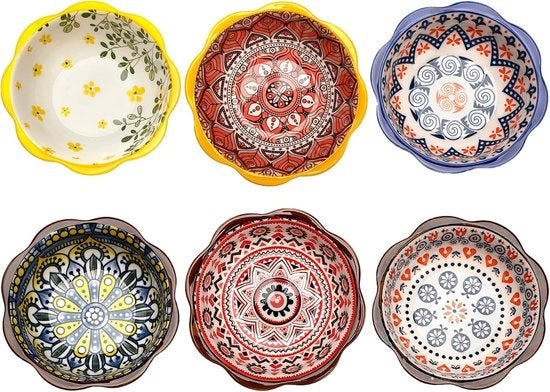 Set di scodelle in ceramica da 6, Ø 9,8 cm - Sauciere, tapas e snack - Scodelle per soia, 70 ml