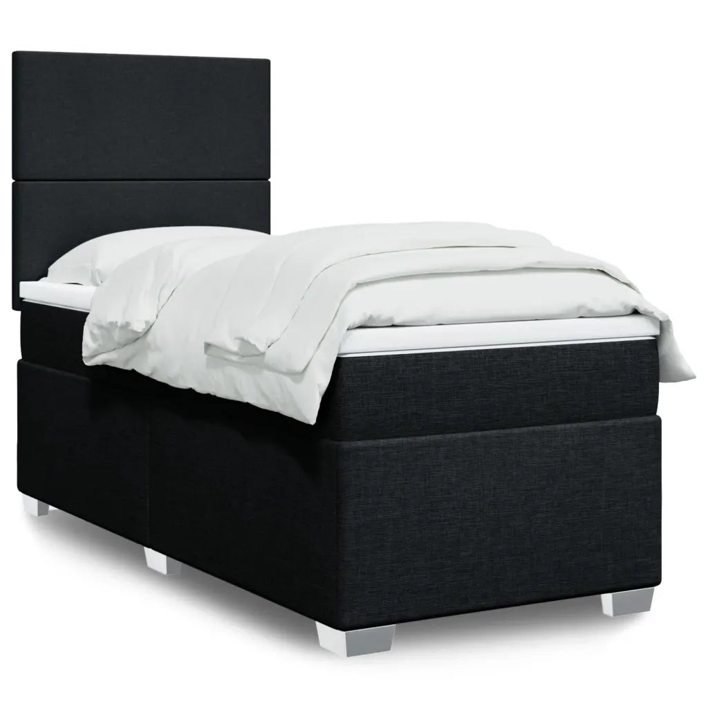 Giroletto a Molle con Materasso Nero 100x200 cm in Tessuto 3292694