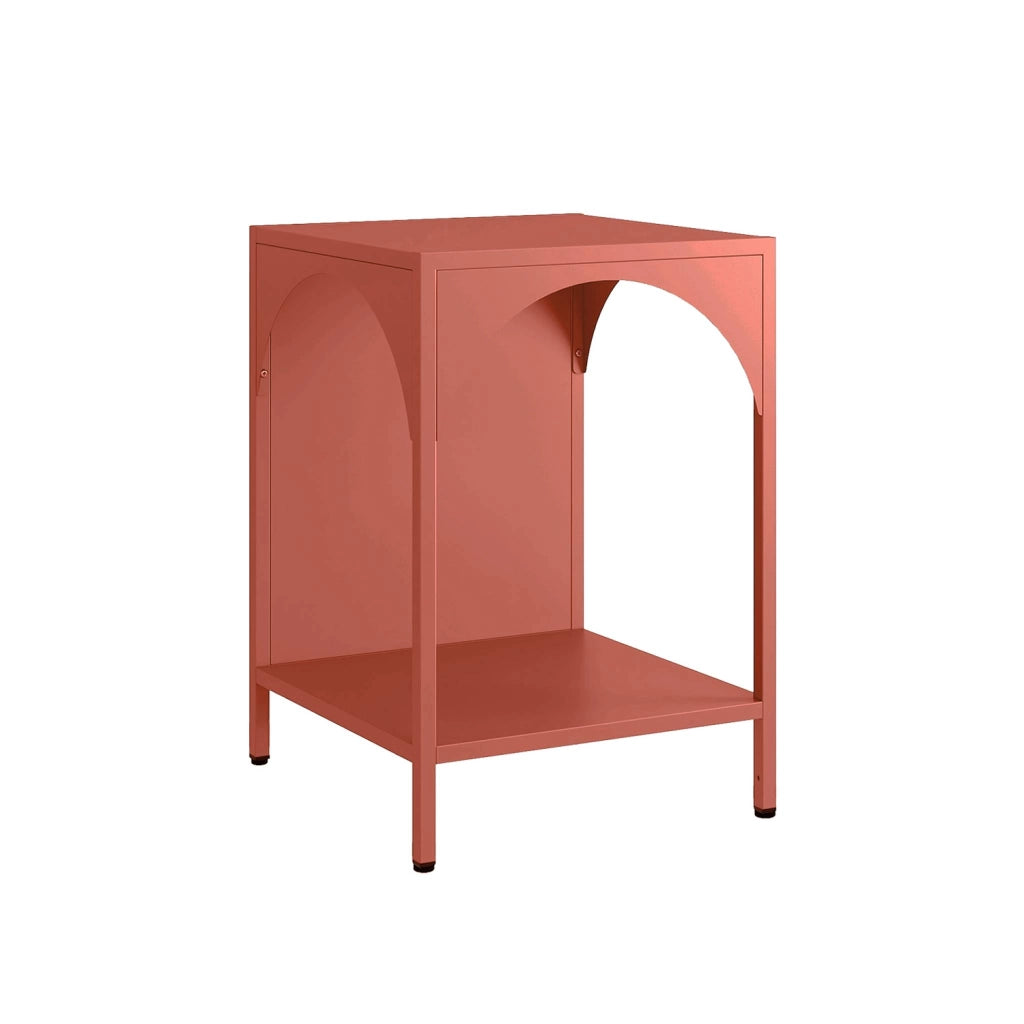 Comodino, tavolino industriale, terracotta