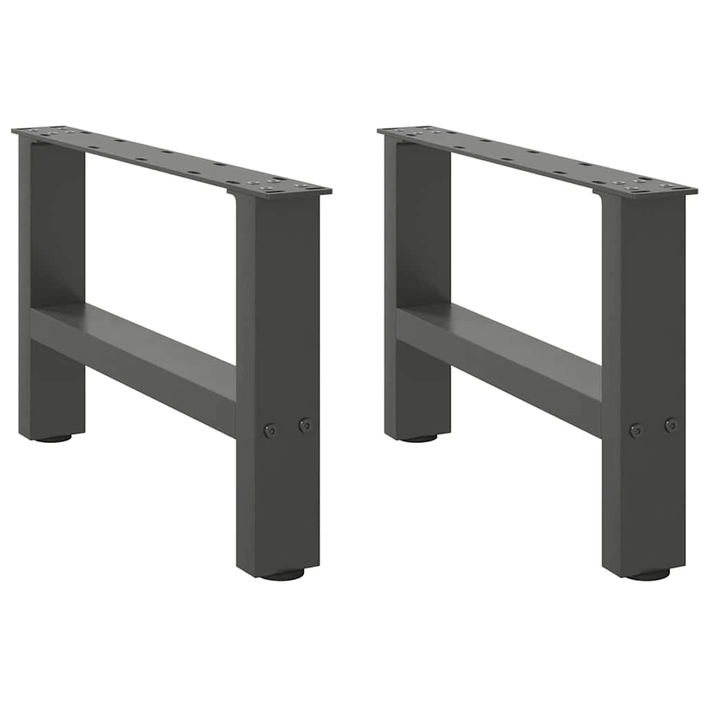 Set di 2 gambe robuste quadrate regolabili per tavolino da caffè 50 x 30-31 cm in acciaio antracite 02_0057502