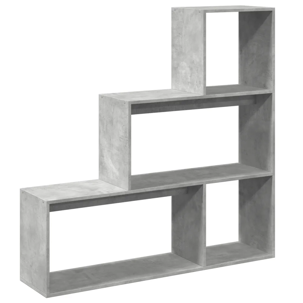 Libreria Divisorio 3Piani Grigio Cemento 123x29x123 Truciolato 857988
