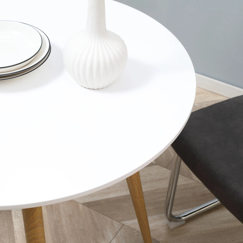 Tavolo da pranzo rotondo per 2 persone ¨C zephmum ¨C bianco, metallo, ?72x75 cm