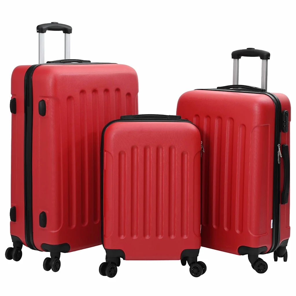 Valigia con blocco 3 pz Rosso 50 x 31 x 78 cm Plastica ABS CFW7280760