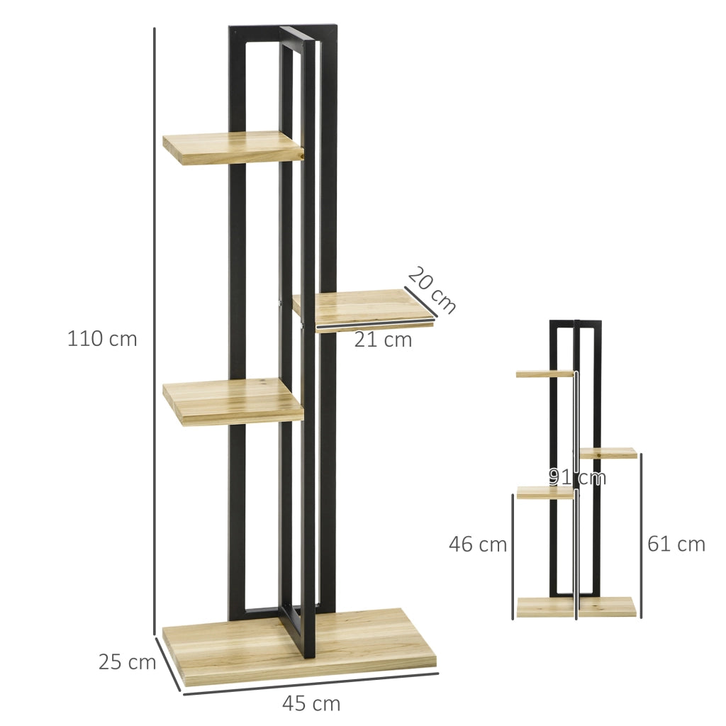 Libreria a livelli per piante stile industriale ¨C zephmum ¨C legno 45x25x110 cm