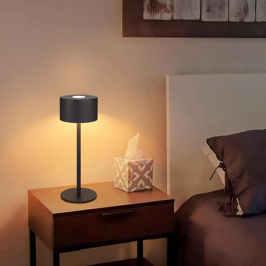 ZMH Lampada da tavolo LED nera wireless dimmerabile 3 temperature per camera letto soggiorno
