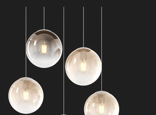 SOSP. BIANCO 4 LUCI RETTANGOLARE VETRI PICCOLI (2 AMBRA+2 BRONZO) 1194BI-S4 RP-AB