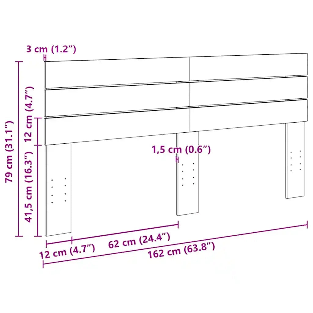 Testiera 160 cm in Legno Massello di Rovere 851981