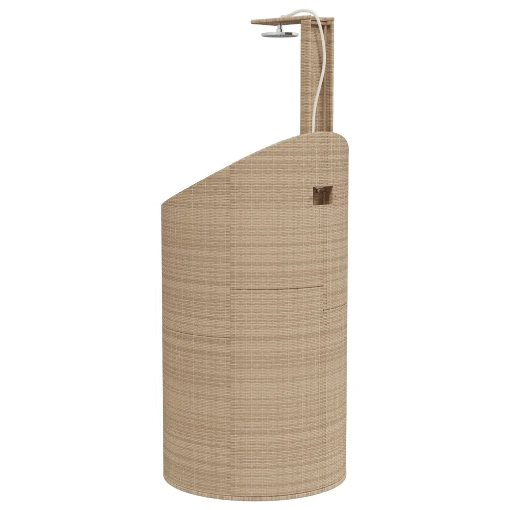Doccia Esterno Beige 100x100x241,5 cm Polyrattan e Legno Acacia CFW5334429