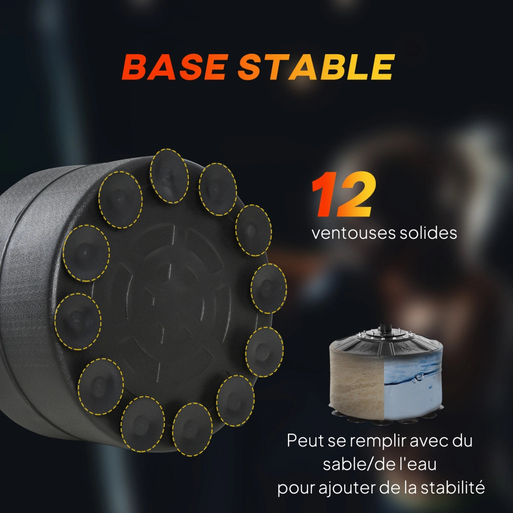 Sacco da Boxe Autonomo 4 in 1 con Piedistallo ¨C Zephmum ¨C Nero, Altezza Regolabile 160-230 cm