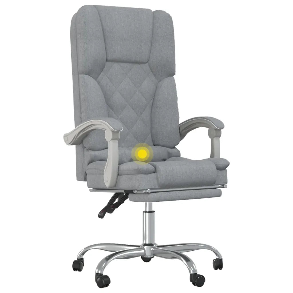 Sedia da Ufficio Massaggio Reclinabile Grigio chiaro in Tessuto 349685