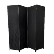 SEPARE' CON QUATTRO PANNELLI IN PLATICA NERO CON STRUTTURA IN LEGNO MISURE: 180X180CM