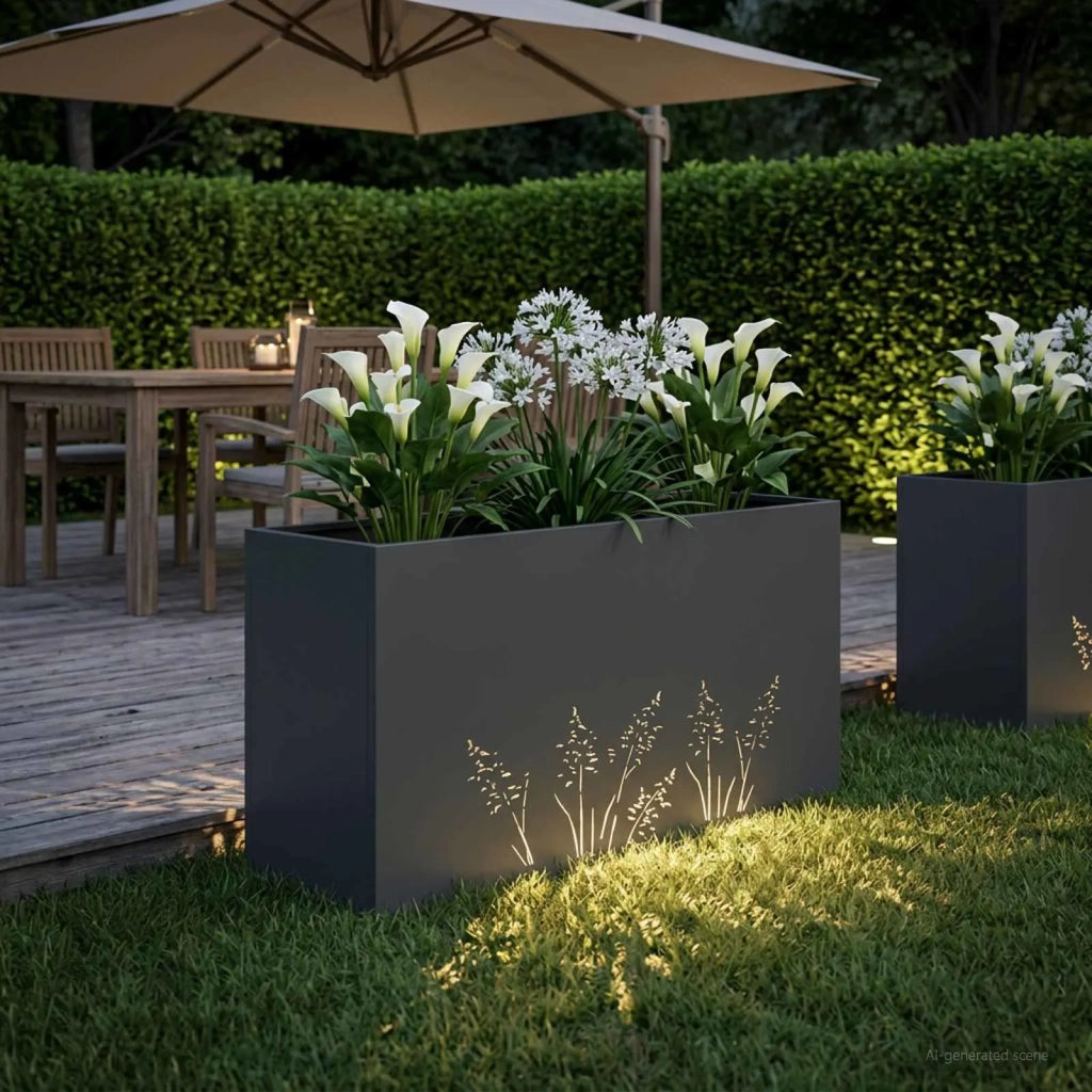 Vaso da giardino Antracite 100 x 20 x 49 cm 8005852