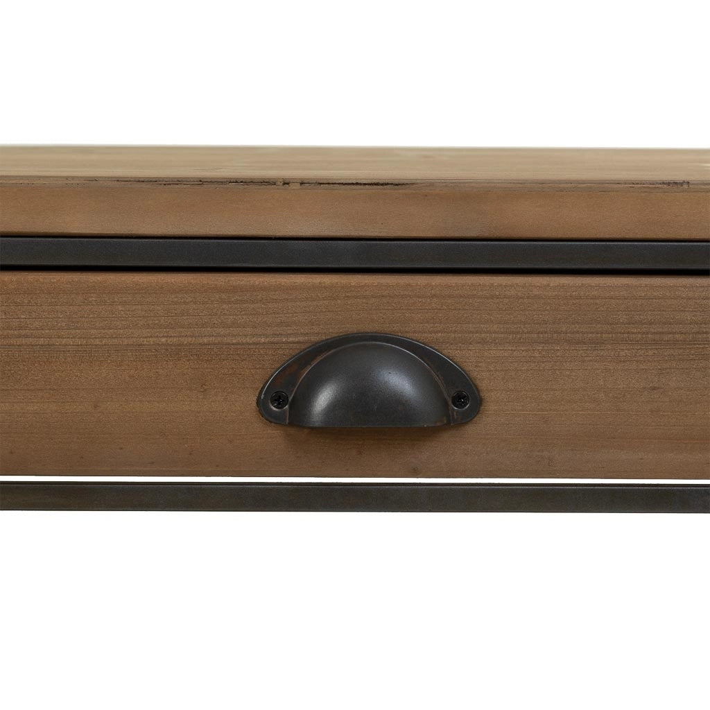 Credenza in legno e metallo marrone 149x38x58h cm