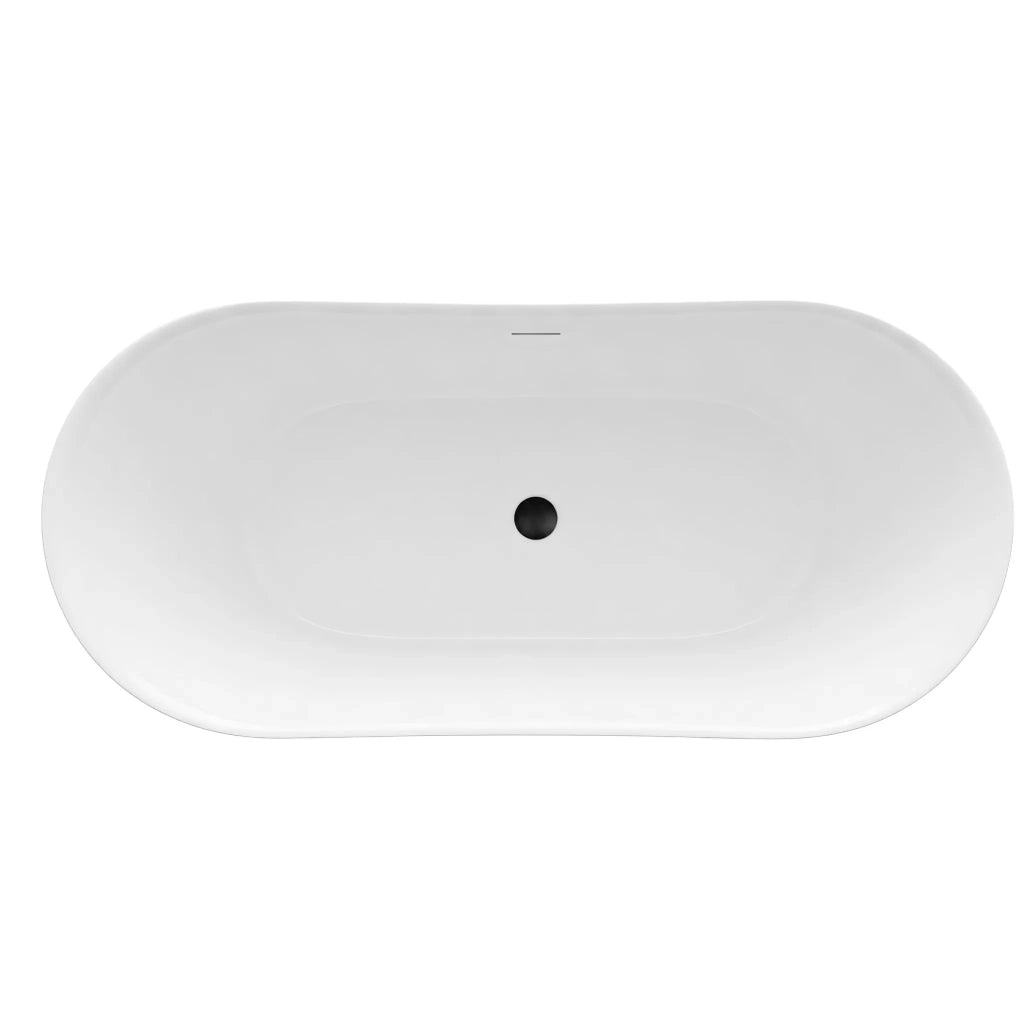Vasca Da Bagno Freestanding In Acrilico Lusso Slim 170 Copritappo nero