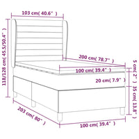 Giroletto a Molle con Materasso Blu 100x200 cm in Tessuto 3128027