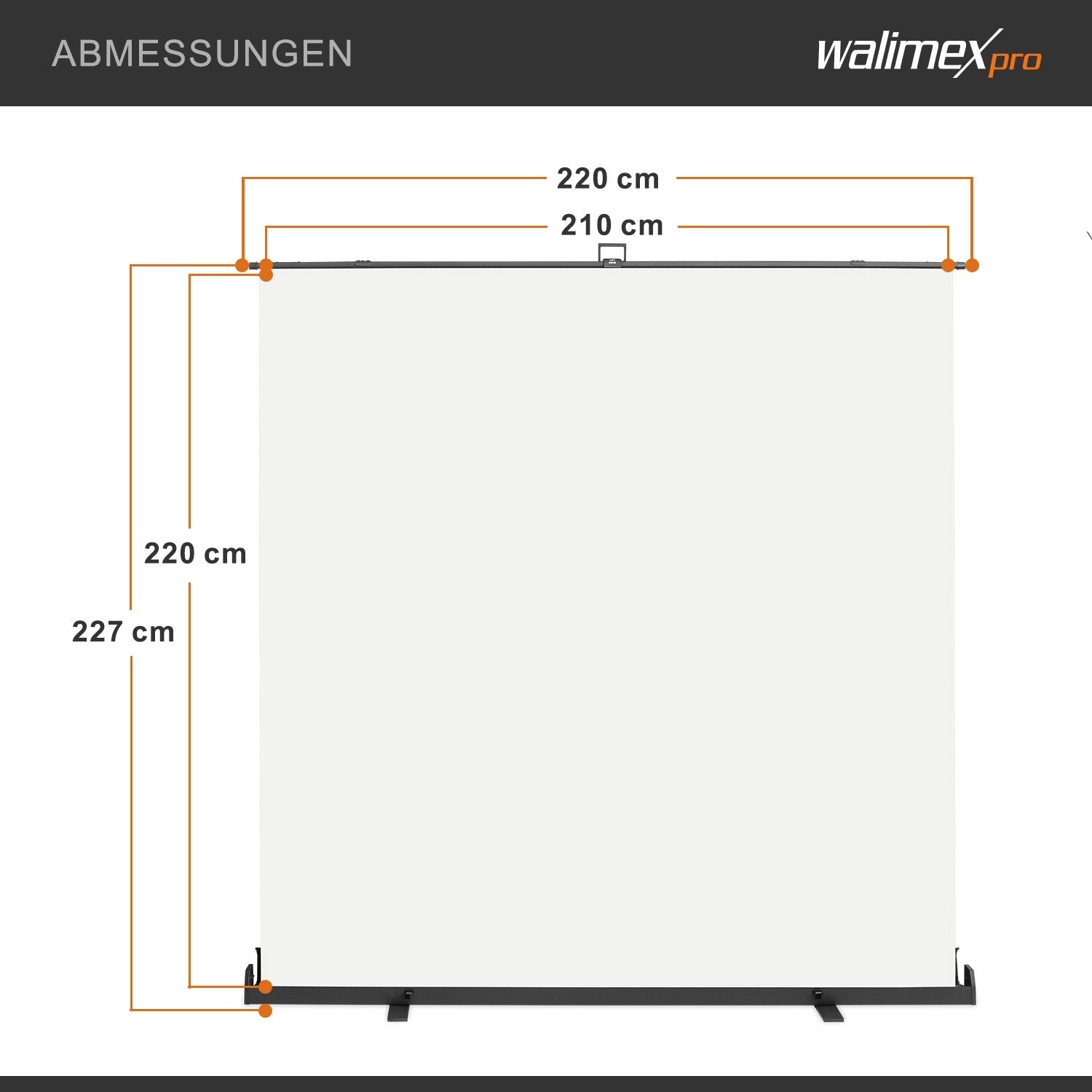 Fondale fotografico a rullo bianco 210 x 220 cm, sfondo per foto High-Key, con custodia di trasporto, Pannello per studi fotografici ingualcibile