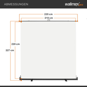 Fondale fotografico a rullo bianco 210 x 220 cm, sfondo per foto High-Key, con custodia di trasporto, Pannello per studi fotografici ingualcibile