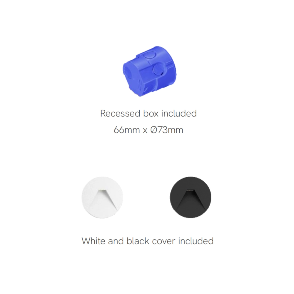 Beneito & Faure - Luce da incasso segnapasso LED Pun 3W - CCT Switch 2700K/3200K/4000K - Bianco e Nero
