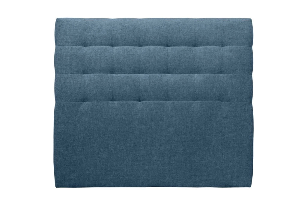 Testiera in tessuto natté blu oceano imbottita L180 cm
