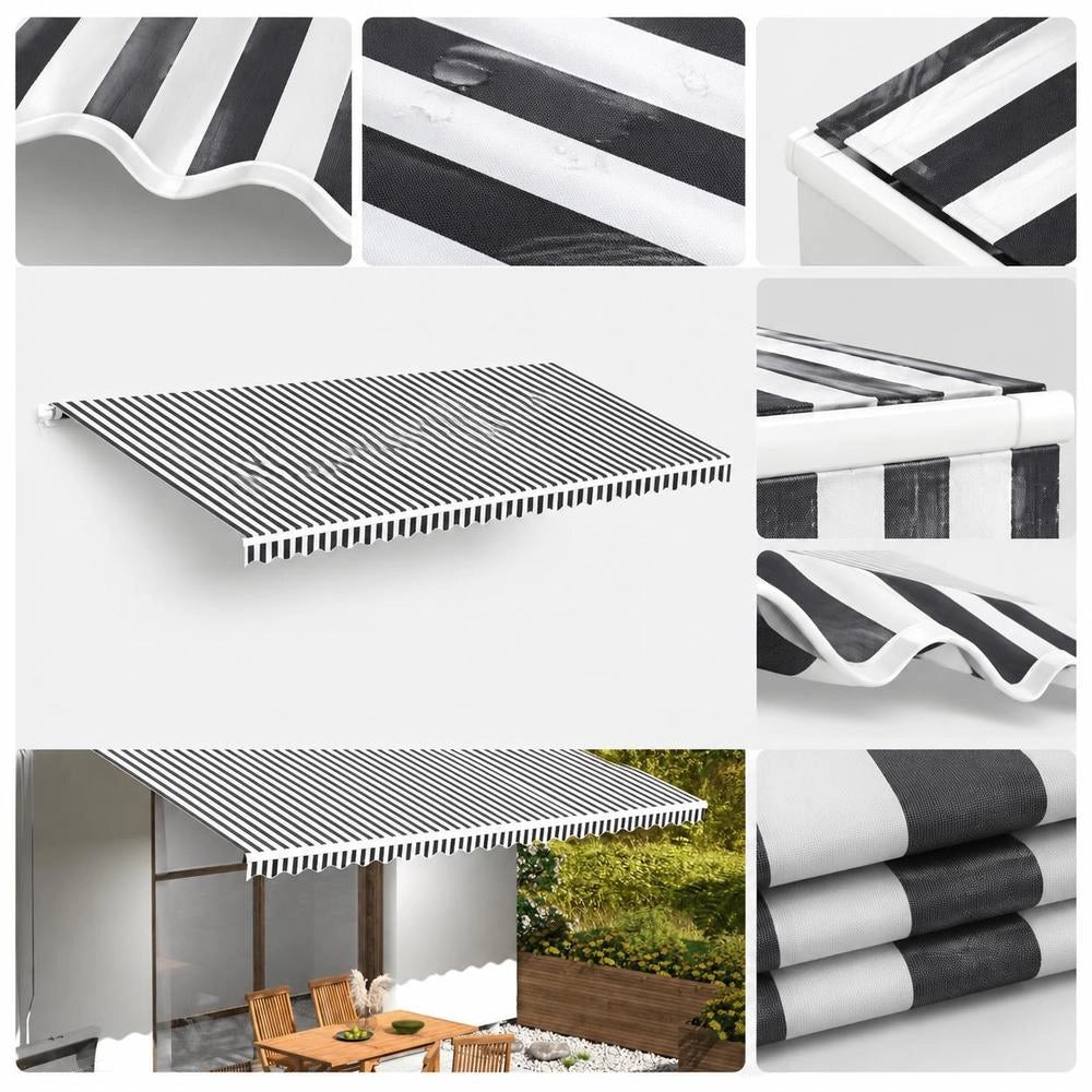Awning Fabric Anthracite And White 6x3 M