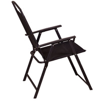 Set da Pranzo 6 Pezzi per Giardino Patio Tavolo Piano in Vetro con Ombrellone e 4 Sedie Pieghevoli Nero