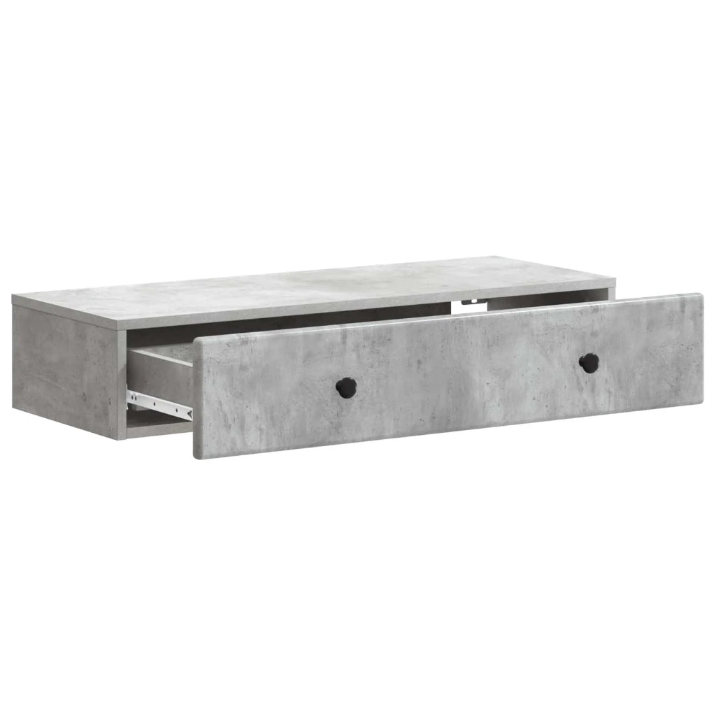 Tavolino da Parete Laterale Grigio Cemento 87,5 x 34,5 x 17 cm 899178